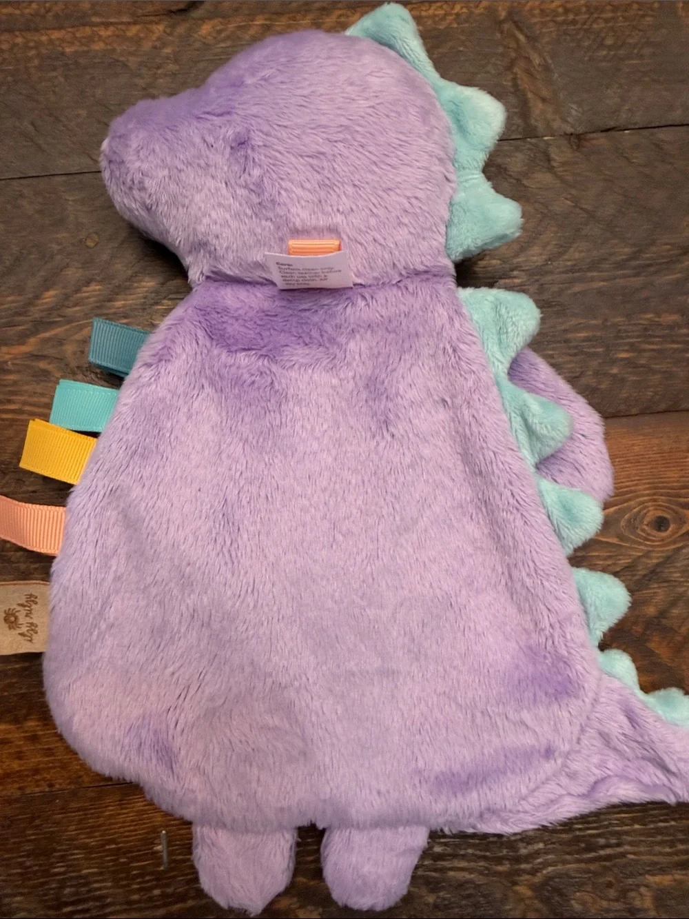 Itzy Ritzy Itzy Lovey Plush Teether Toy Dempsey Lilac Purple Dinosaur EUC 🦕 🦖 💜
